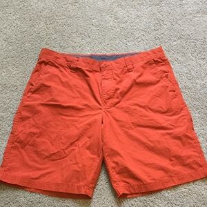 Columbia Orange Flat Front Shorts Lightweight Casual